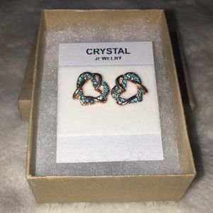 Blue Cosmic Heart Earrings
